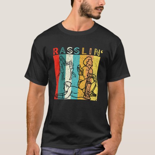 Retro Vintage Rasslin Pro Wrestling Fan T_Shirt