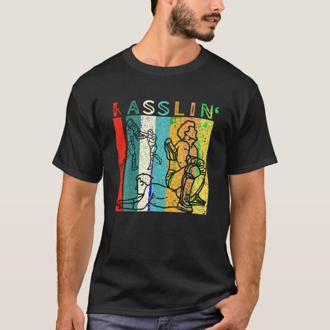 Retro Vintage Rasslin Pro Wrestling Fan T Shirt (Front)