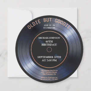 Retro Vintage Record Vinyl Turntable Invitation