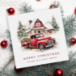 Retro Vintage Red Farm Truck Christmas Greeting Holiday Card<br><div class="desc">For further customization,  please click the "customize further" link and use our design tool to modify this template.</div>