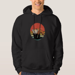 Retro Vintage Red Panda Wild Animal  Wildlife Mamm Hoodie