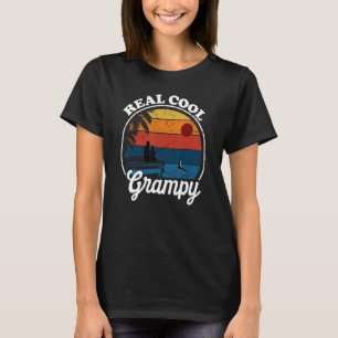 Retro Vintage Reel Style Cool Grampy Fishing   T-Shirt