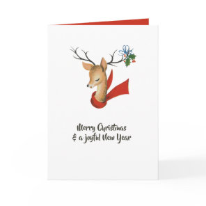 Retro Vintage Reindeer Christmas Card