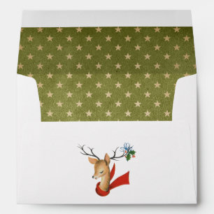 Retro Vintage Reindeer Christmas Envelope
