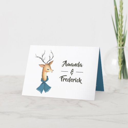 Retro Vintage Reindeer Christmas Wedding Program