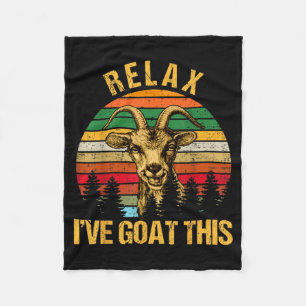 Retro Vintage Relax I've Goat This Gift Cool Goat Fleece Blanket