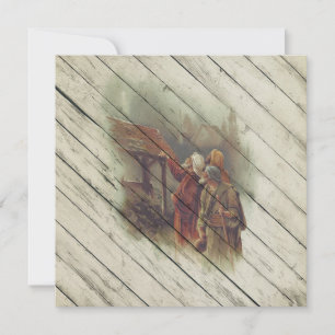 Retro Vintage Religious Christmas Holiday Card