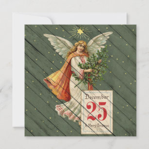 Retro Vintage Religious Christmas Holiday Card