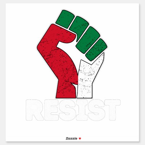 Retro Vintage Resist Palestine fist flag Freedom  Sticker