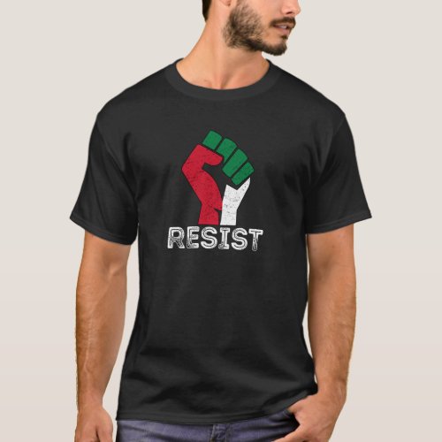 Retro Vintage Resist Palestine fist flag Freedom T_Shirt