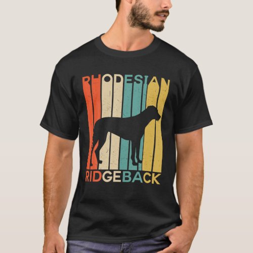 Retro Vintage Rhodesian Ridgeback Silhouette Dog L T_Shirt