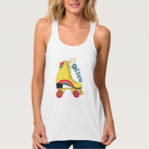 Retro vintage roller skates design tank top