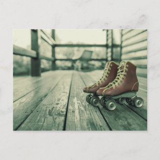 Retro Vintage Roller Skates Postcard