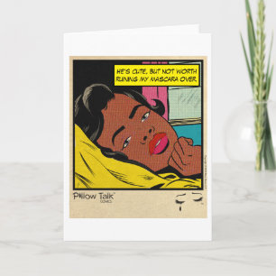 Retro Vintage Romance Comic: Pillow Talk Card
