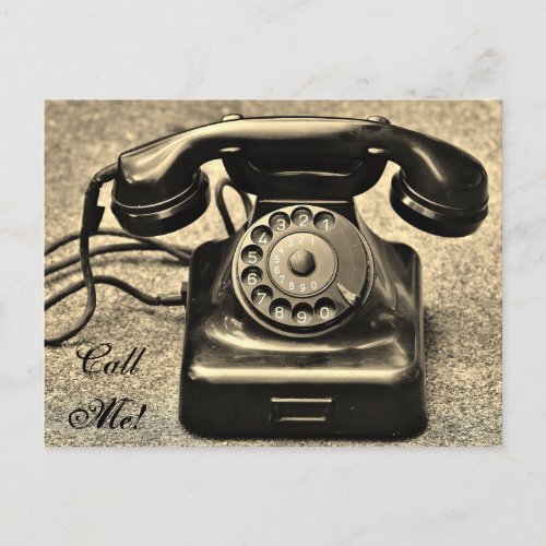 Retro Vintage Rotary Telephone Call Me Postcard