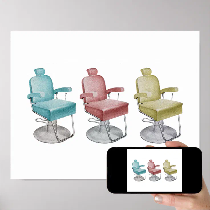 Retro Vintage Salon Decor Stylist Chair Print | Zazzle