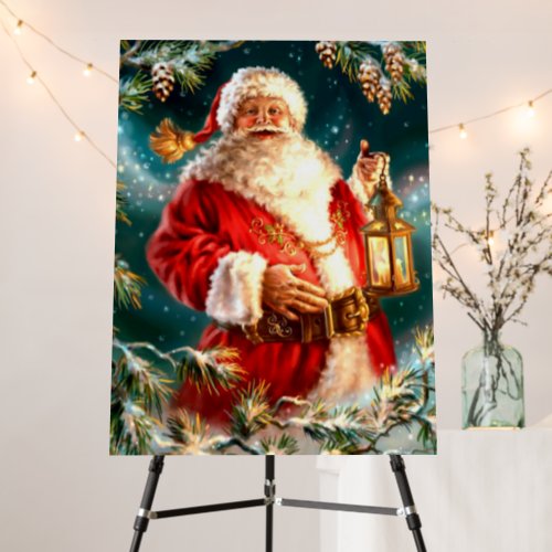 Retro Vintage Santa Claus Christmas Holiday Foam Board