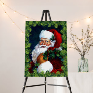Retro Vintage Santa Claus Christmas Holiday Foam Board