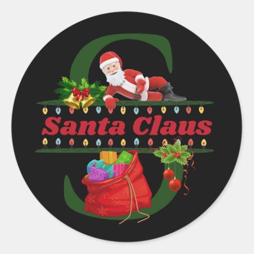 Retro Vintage Santa Claus    Classic Round Sticker