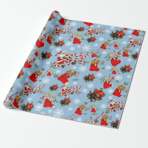 Retro Vintage Santa Claus Holiday Wrapping Paper