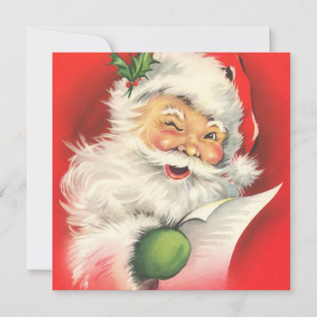 Retro Vintage Santa Claus larger Note Card (Front)