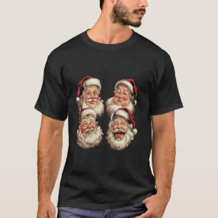 Retro Vintage Santa Claus Mery Christmas for Girls T-Shirt