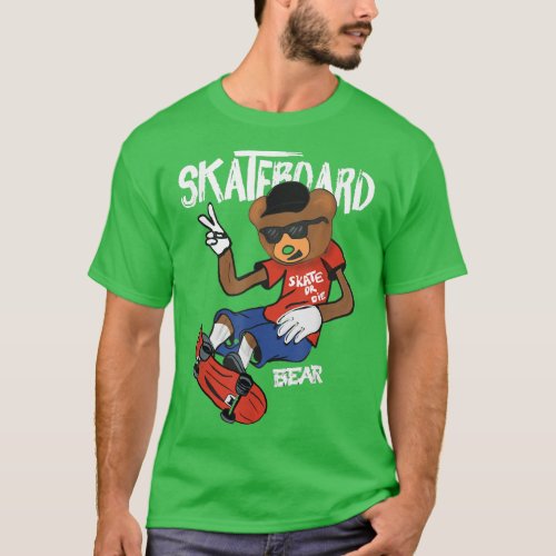 Retro Vintage Santa Cruz Bear Skateboarding Street T_Shirt