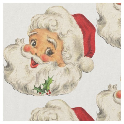 Retro Vintage Santa  Fabric