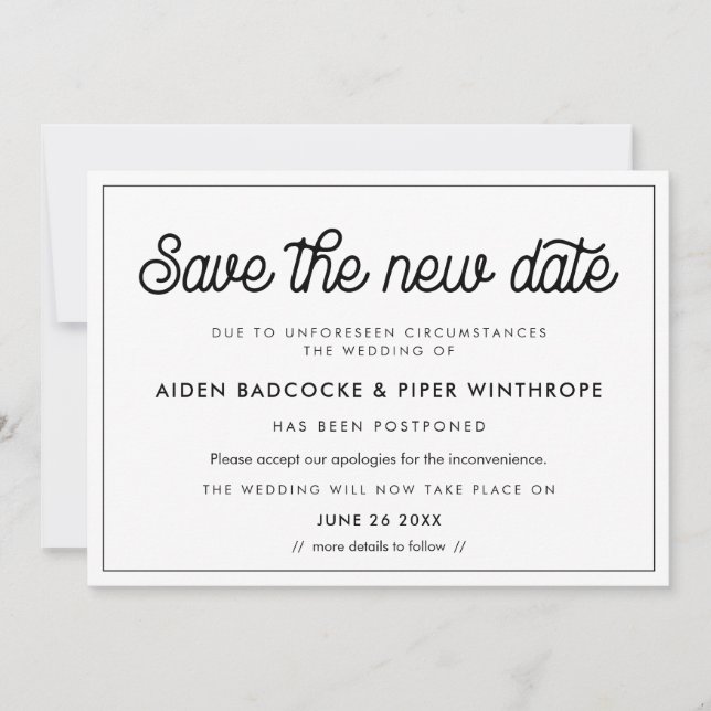 Retro vintage Save the new date card (Front)