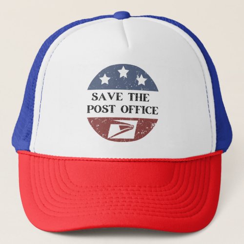 Retro Vintage Save The Post Office Trucker Hat