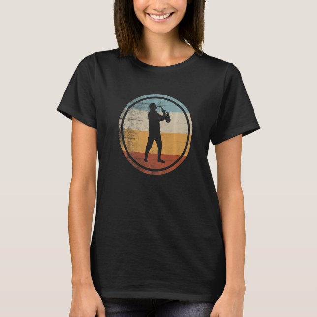 Retro Vintage Saxophone Saxophonist   T-Shirt (Front)