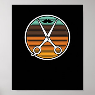 Retro Vintage Scissors Barbers Hairstylist Poster