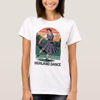 Retro Vintage Scottish Highland Dance Design gift T-Shirt