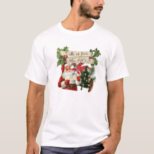 Retro Vintage Scrapbook Santa Clause I Do It For T T-Shirt