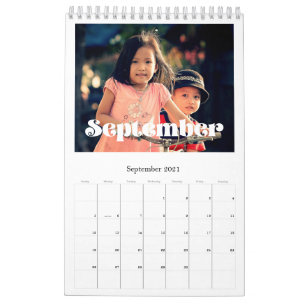 Retro vintage script family calendar 2026