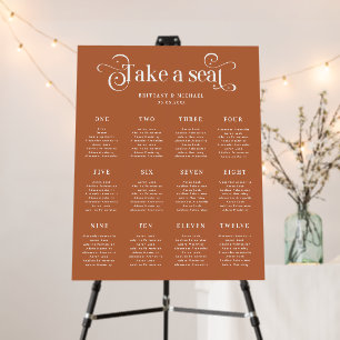 Retro Vintage Script Wedding Table Seating  Foam Board