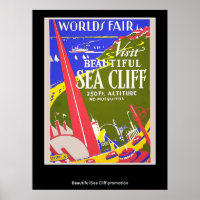 Retro Vintage Sea Cliff Poster