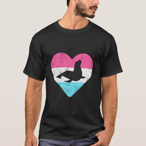 Retro Vintage Sea Lion Gift For Women Or Girls T_Shirt