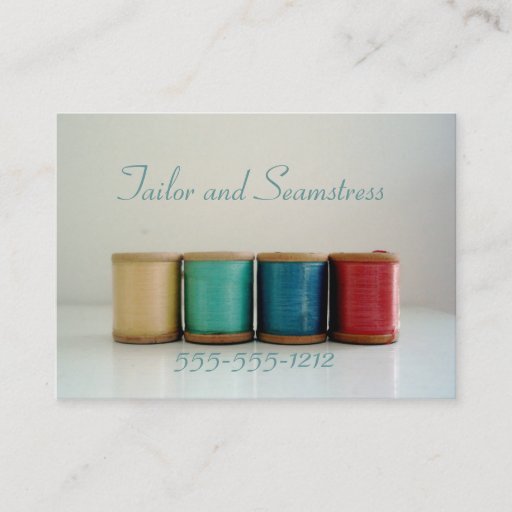 Customizable Retro Vintage Seamstress and Tailor Business Cards
