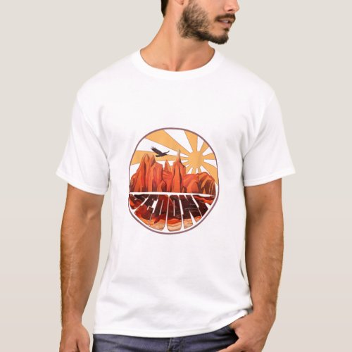 Retro Vintage Sedona Arizona Hiking Sunset Dawn So T_Shirt