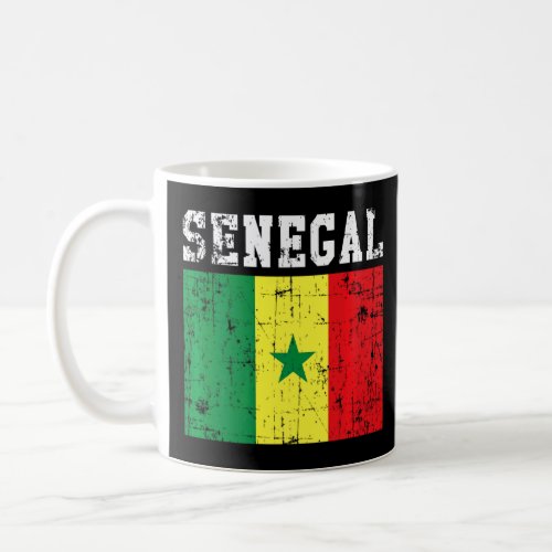 Retro Vintage Senegal Flag Senegalese Roots    Coffee Mug
