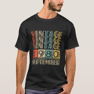 Retro Vintage September 1980 41St Birrthday Gift M T-Shirt