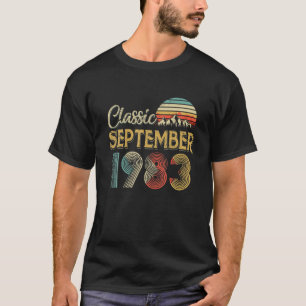 Retro Vintage SEPTEMBER 1983 37Th Birthday Gift Fo T-Shirt