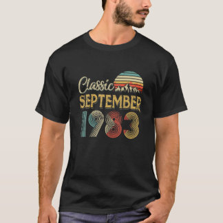 Retro Vintage SEPTEMBER 1983 37Th Birthday Gift Fo T-Shirt