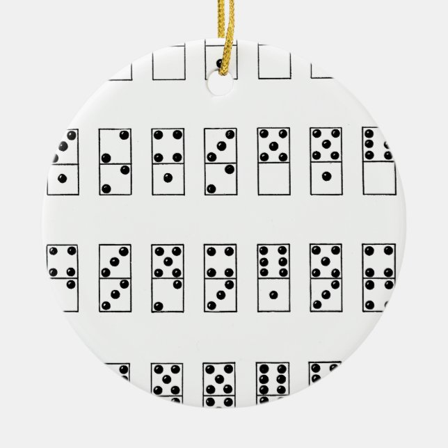 retro vintage set of dominoes ceramic ornament (Front)