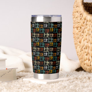 Retro Vintage Sewing Machines Pattern -Sewing Gift Insulated Tumbler