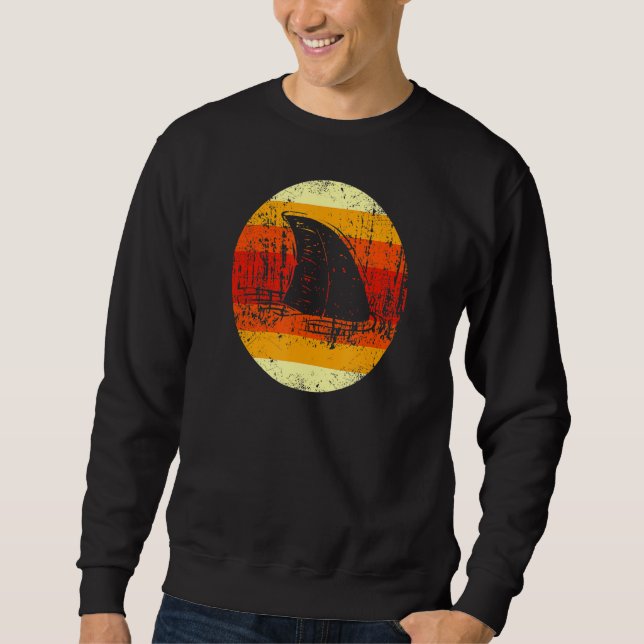 Retro Vintage Shark Fin - Shark Sweatshirt (Front)