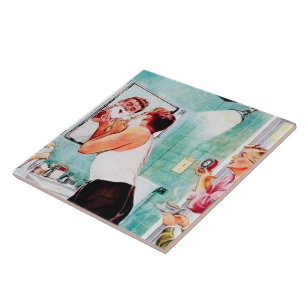 retro vintage shaving bathroom ceramic tile