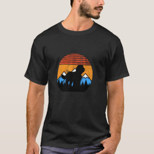Retro Vintage Sheepadoodle Dog Mountains Distresse T-Shirt