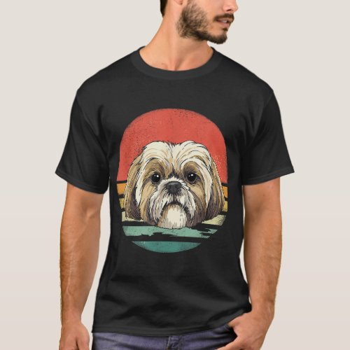 Retro Vintage Shih Tzu Dog Breed Lover T_Shirt